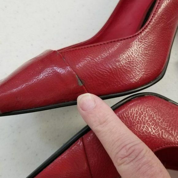 Rampage Red Peep Toe Pumps Size 10 - Picture 10 of 12